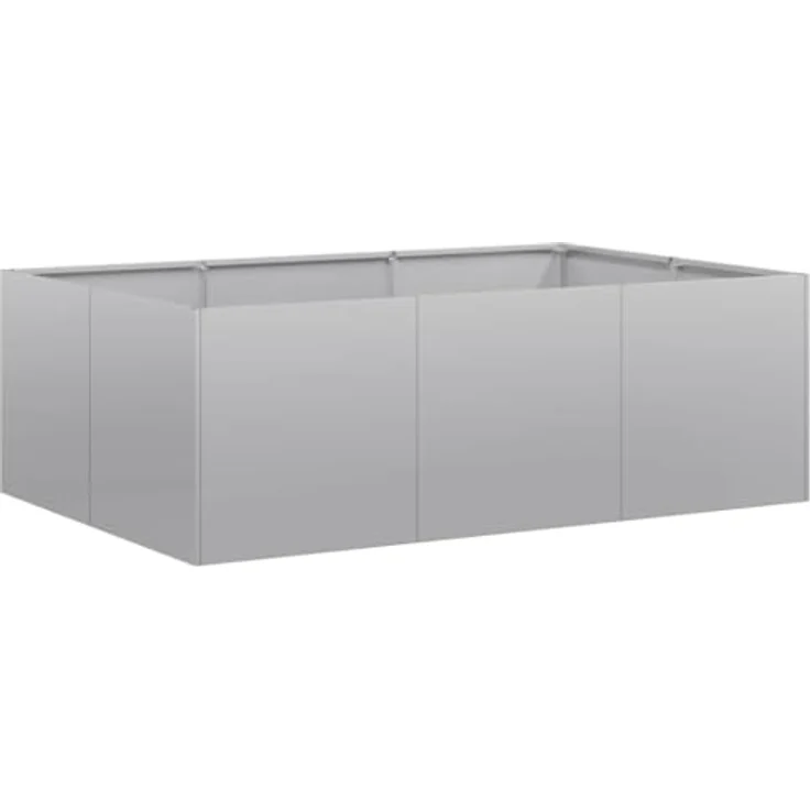 vidaXL Pflanzkübel 120x80x40 cm Verzinkter Stahl, Pflanzschale, Outdoor-Garten-Pflanzgefäß, Hochbeet - Silber – Bild 1