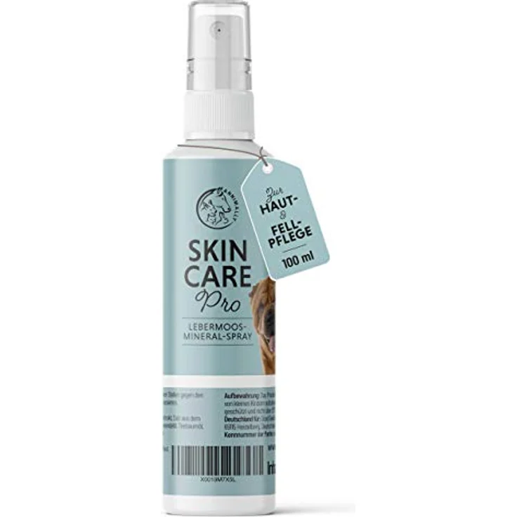 Annimally Tier Haut-Pflege-Spray trockene Haut für Hund, Pferd & Kleintiere bei trockener Haut I Spray mit Lebermoos, Aloe Vera, Totes-Meer-Salz, Teebaumöl & Manuka Öl - 100% natürlich – Bild 1