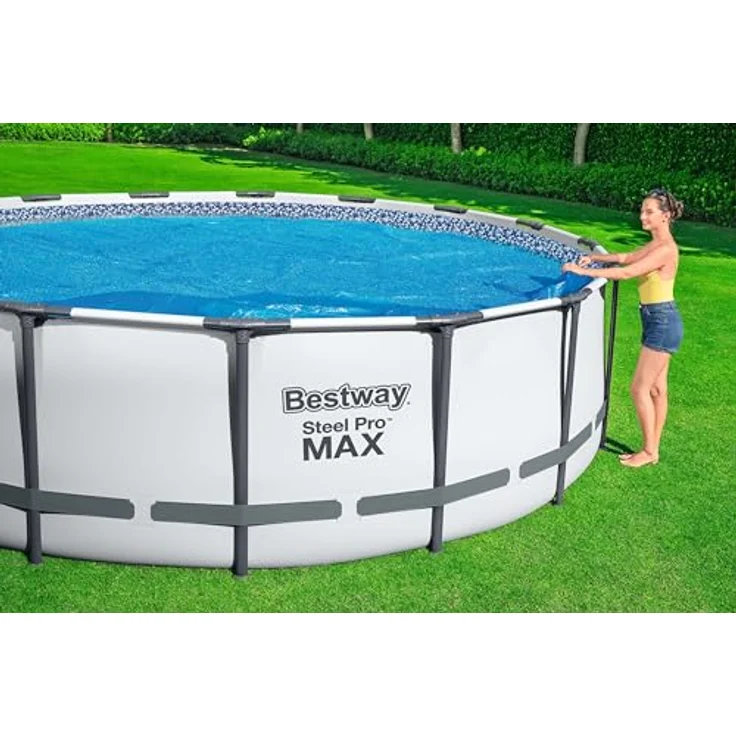 Bestway PE-Solarabdeckplane Ø 356 cm, blau, rund – Bild 2