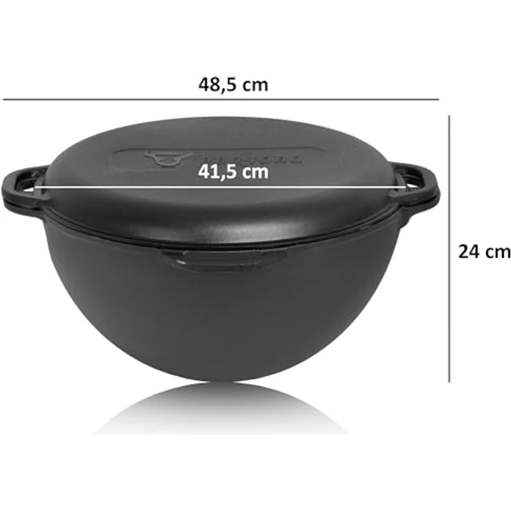 BBQ-Toro Feuerkorb Gusseisen Kazan 19L mit Kazan Ofen Ø 45 cm, Gusstopf mit Deckel, Gulaschkessel, Feuerkessel – Bild 5