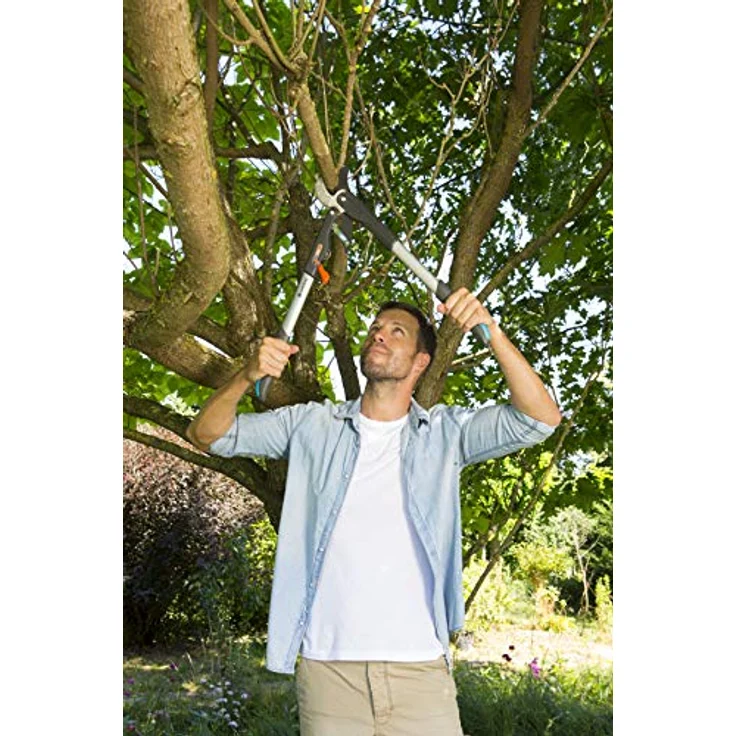 GARDENA Comfort Ratschen-Astschere SmartCut Baumschere mit Amboss-Schneidprinzip, max Ast- Durchmesser 45 mm, 59 cm Länge, mit 4-stufigem Ratschenmechanismus, ergonomische Griffe, Präzisionsmesser 8773-20 – Bild 7