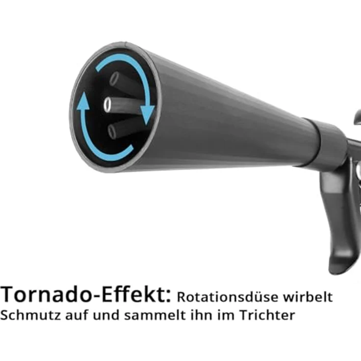 STAHLWERK PP-25 ST, Druckluft-Trockenreinigungspistole mit Metall-Rotationsdüse und Tornado-Effekt, schwarz – Bild 2
