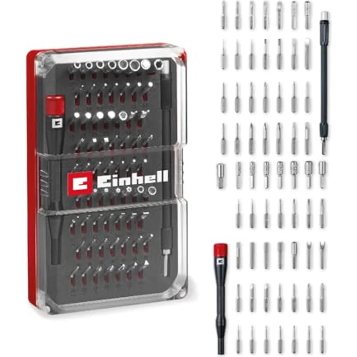Einhell Präzisionsbit-Set 66-teilig, S2 Stahl Bits mit 4-mm-Hexagonal-Schaft und flexibler Wellenverlängerung – Bild 1
