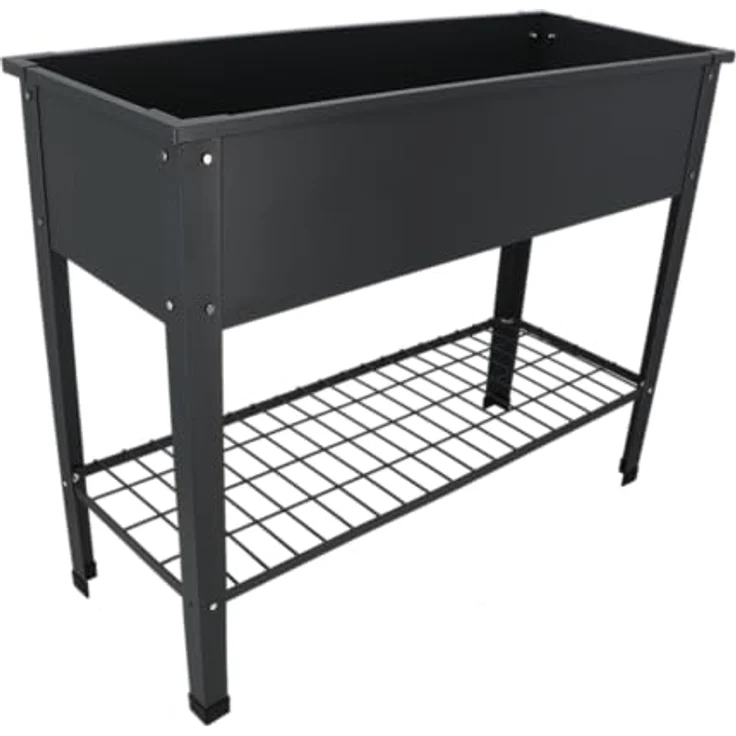 Esschert Design Dutchlander Erhöhte Kinderzimmerbox Metall anthrazit L, Stahl, PP & Edelstahl, 80 Liter Erdvolumen, 40 kg Tragfähigkeit – Bild 4