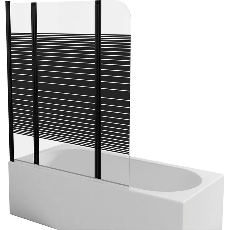 Marwell Badewannenfaltwand White Vital, 3-flügelig, Aluminiumrahmen, mit integriertem Handtuchhalter
