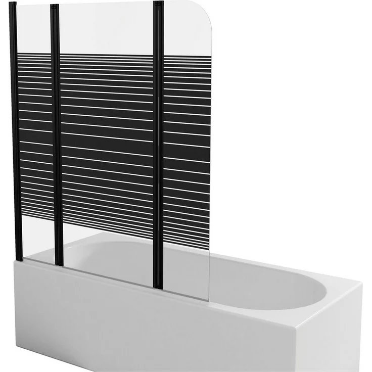 Marwell Badewannenfaltwand White Vital, 3-flügelig, Aluminiumrahmen, mit integriertem Handtuchhalter – Bild 1