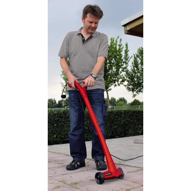 Einhell Elektrischer Fugenreiniger GC-EG 1410 (140 W, Leerlaufdrehzahl 1.200 1-min, ergonomischer Führungsholm, wechselbare Bürsten, Führungsrad, inkl. Stahl- & Nylon-Bürste) – Bild 2