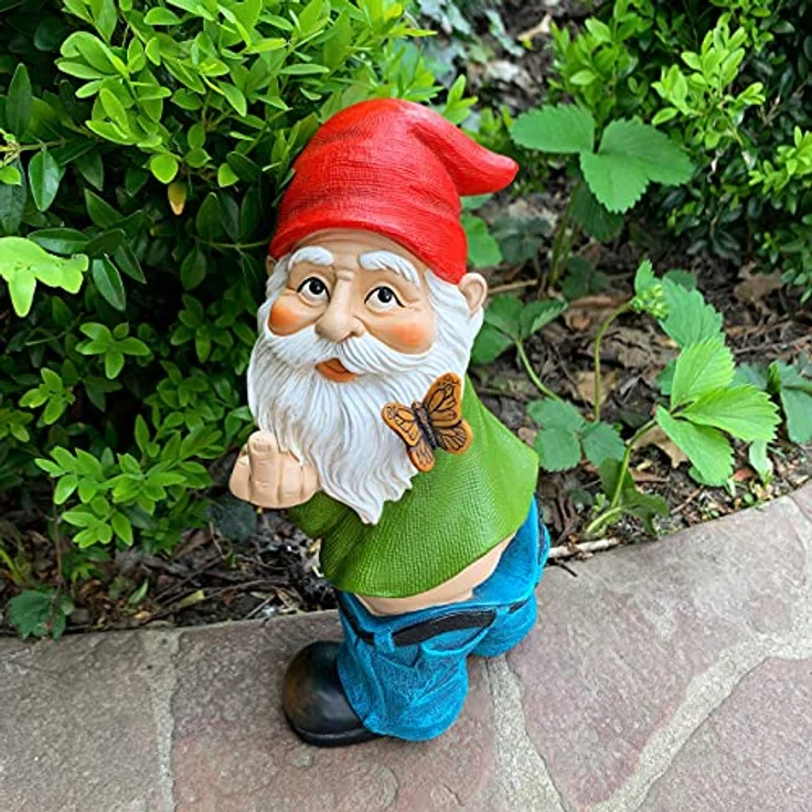 Mood Lab Gartenzwerg Hosen nach unten 24 cm hohe Finger-Statue Rasen Gartenfigur – Bild 9
