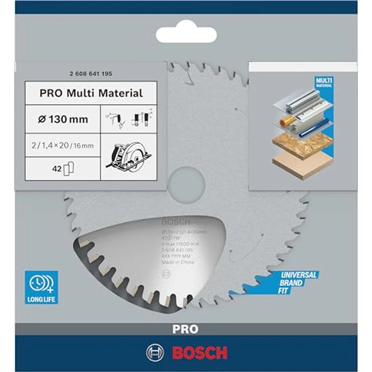 Bosch ProfessionalZubehör 2608641195 Kreissägeblatt Multi Material 130 x 20-16 x 2,0 mm, 42 – Bild 2