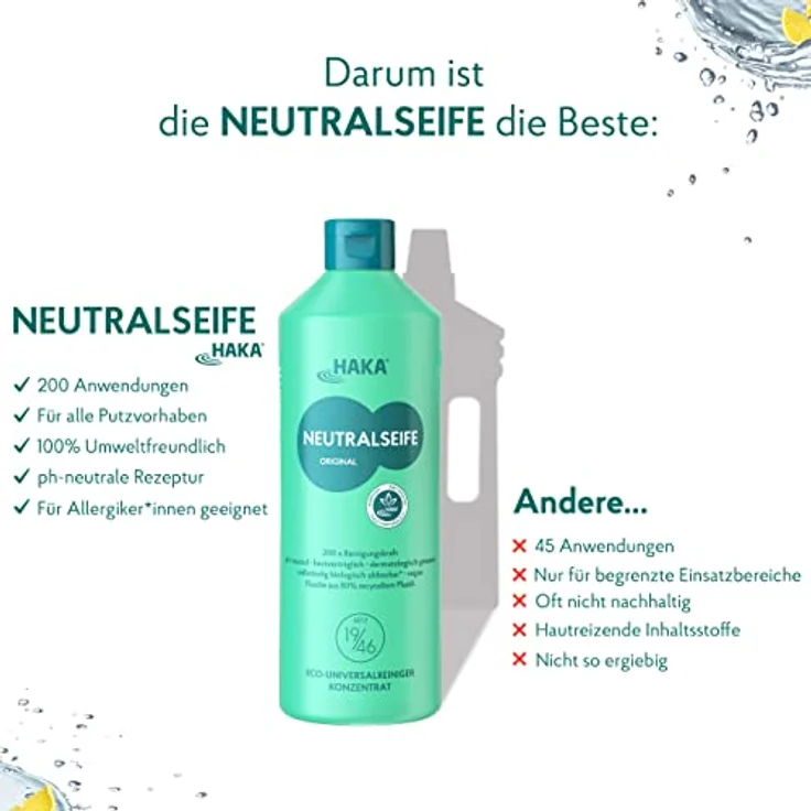 HAKA Neutralseife Original Universalreiniger 1 kg Allzweckreiniger, hochergiebig und pH-neutral – Bild 4