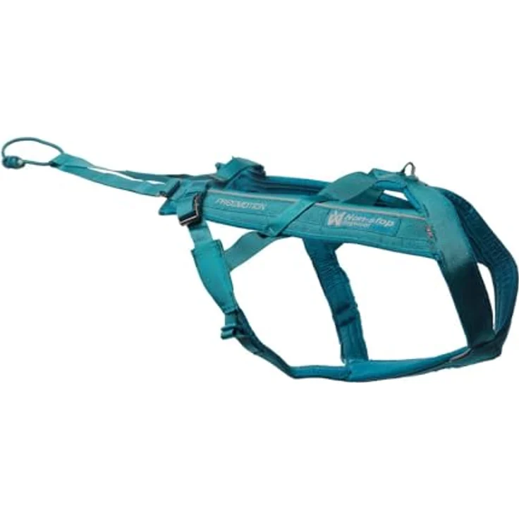 Non-stop dogwear Freemotion Geschirr 5.0, Blaugrün (5), Hundegeschirr mit 3M Reflective und gestreiftem Muster – Bild 1