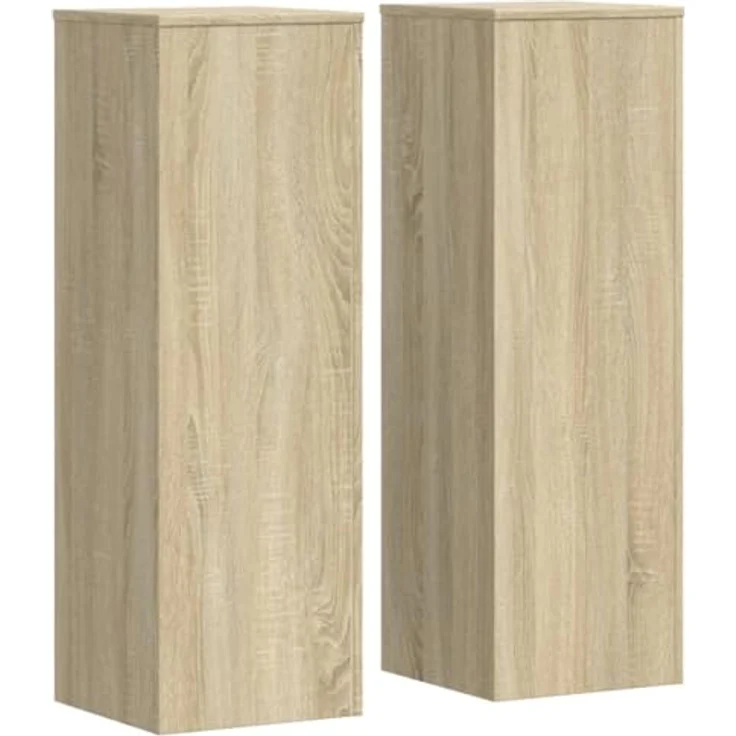 vidaXL Pflanzenständer 2er Set, Sonoma Eiche, 33x33x100 cm, Holzwerkstoff, max. 50 kg Belastbarkeit – Bild 1