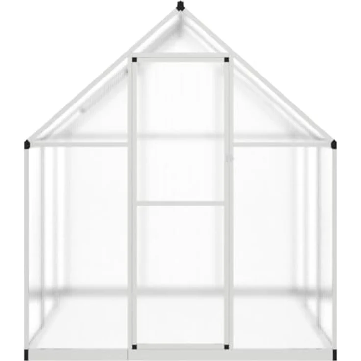 vidaXL Gewächshaus mit Fundamentrahmen Silbern 169x169x195 cm Alu mit UV-beständigen Platten und durchdachtem Design – Bild 3