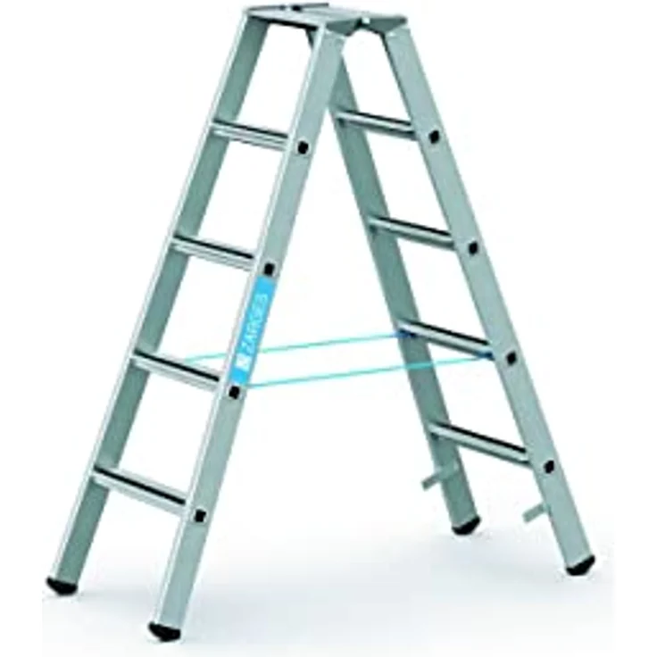 Stufenstehleiter 2x5 Stufen Alu.elox.Leiterlänge 1420mm – Bild 2