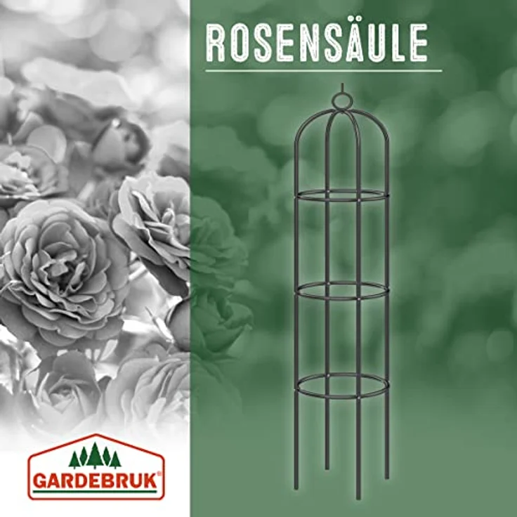 Gardebruk® 4X Rosensäule 200x40cm Metall Schwarz Wetterfest Garten Rankgitter Rankhilfe Ranksäule Gartensäule – Bild 4