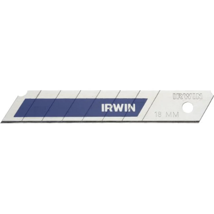 IRWIN Cuttermesser 10507103 Bi-Metall Abbrechklingen 18 mm, 8er-Set, splitterfrei, langlebig, blau – Bild 1