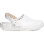 Abeba Berufsschuh The Original Clog 7021-40 aus Glattleder mit rutschhemmender Laufsohle OB, FO, SRC (Weiß, 40)
