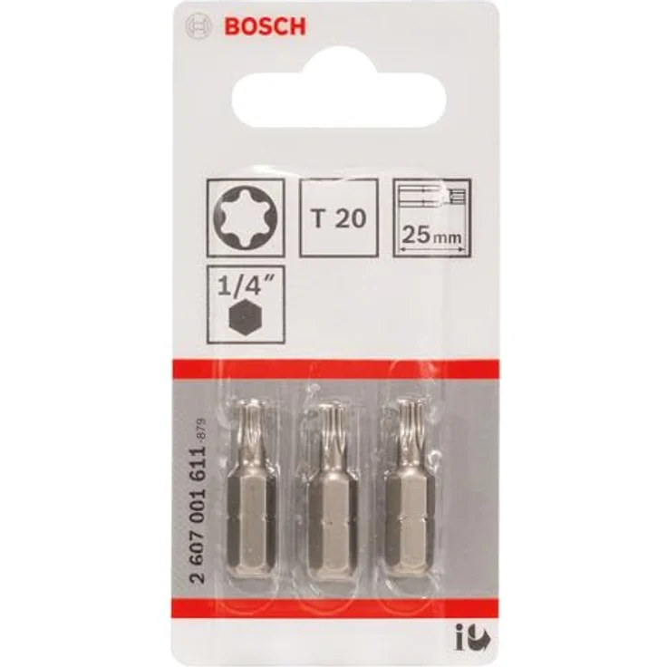Bosch Professional Bit Extra-Hart für Innen-Torx-Schrauben (T20, Länge: 25 mm, 3 Stück) – Bild 2