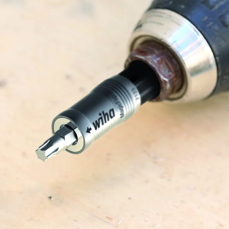 Wiha Bithalter MagicFlip Force magnetisch mit Ringmagnet, Universalhalter 62 mm, extra starke magnetische Bit Halterung 1/4" für Akkuschrauber – Bild 3