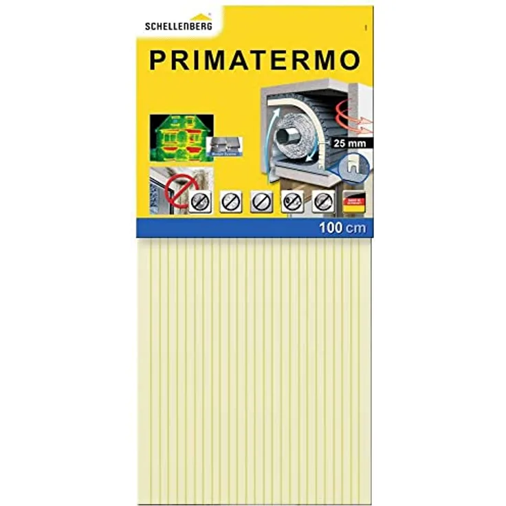 Schellenberg 66283 Thermoisolierung für Rollläden, 2-teilig, 25 mm dick, 100 x 50 cm, 100 x 50 cm, 25 mm, Korpus schwarz