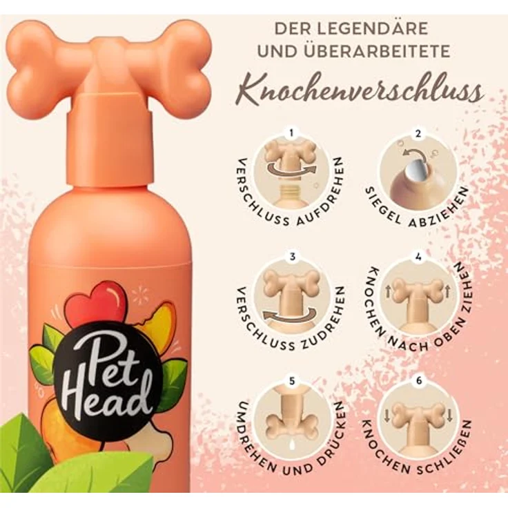 Pet Head Quick Fix 2-in-1 Tiershampoo & Conditioner, Pfirsichduft, 300 ml mit natürlichen Ölen – Bild 4
