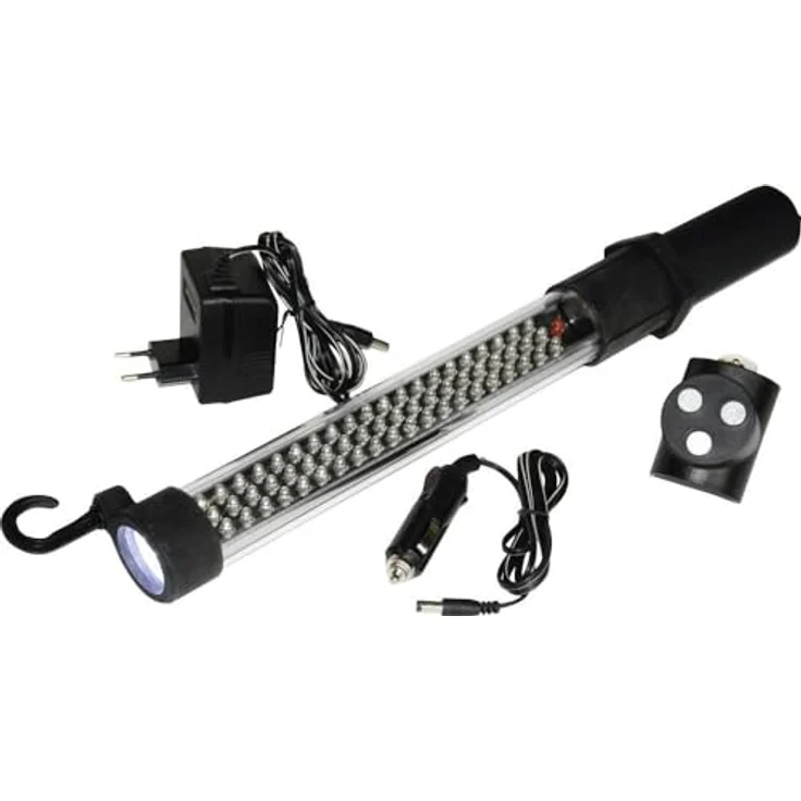 HP Autozubehör 28368 Akku Arbeitsleuchte, 60+17 LEDs, akkubetrieben, über Steckernetzteil und KFZ-Stecker, mit Aufhänger und Magnethalterung