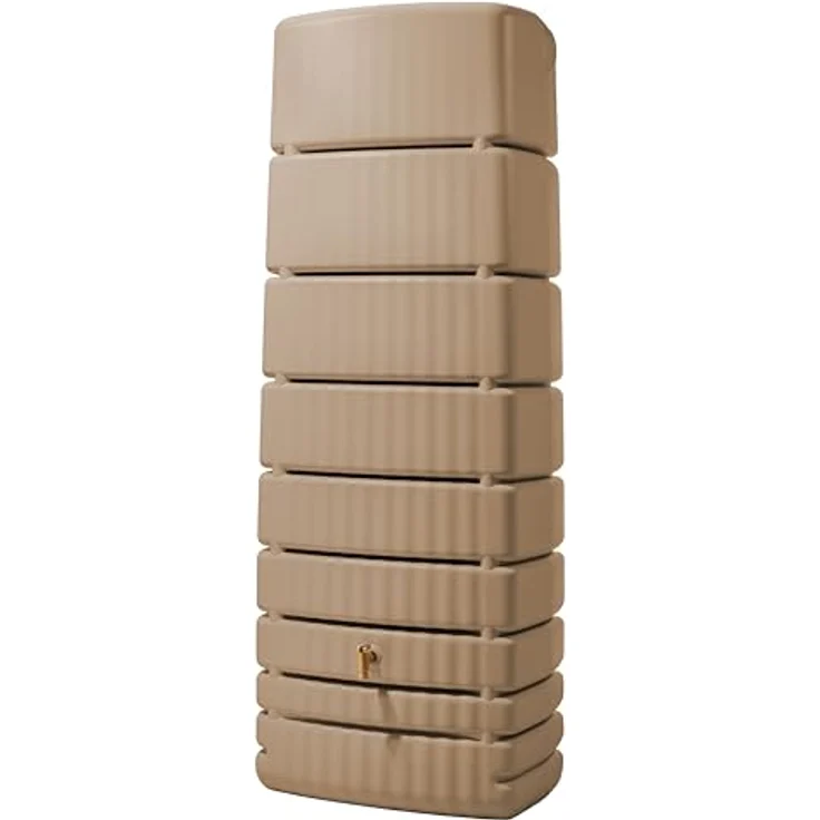 4rain Slim Wandtank Regentonne 650 Liter Taupe - Platzsparend, Umweltfreundlich, Langlebig, Vielseitige Anschlüsse - Regenfass für Garten – Bild 2