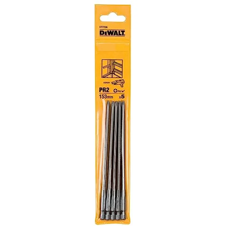 DEWALT Bits für Trockenbauschrauber/Magazinvorsatz (PR2, 153 mm Gesamtlänge, passend für Trockenbauschrauber DCF6201, 5 Stück) DT7206 - Hochwertige Ersatzbits aus hitzebeständigem Stahl – Bild 2
