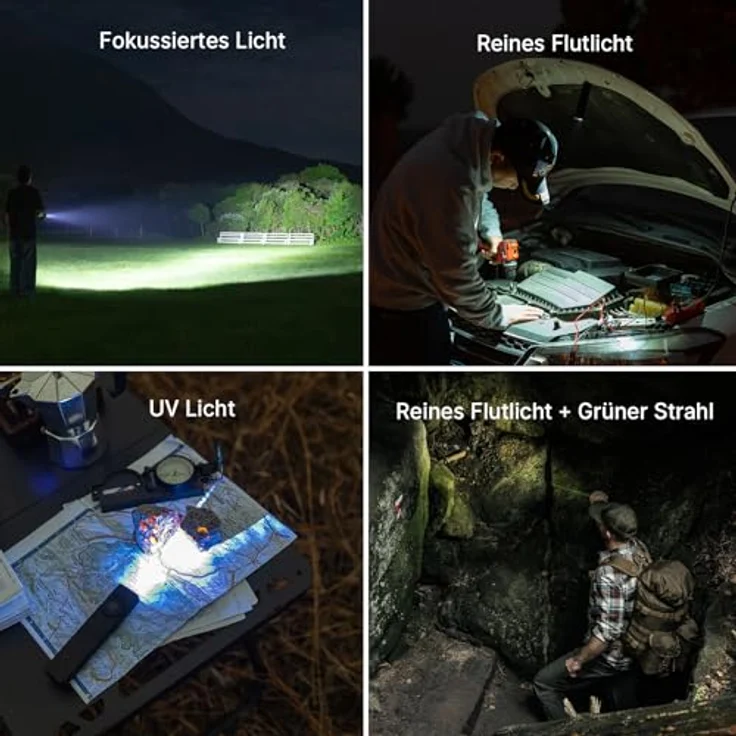 OLIGHT ArkPro Ultra Taschenlampe, 1700 Lumen, UV- und Grünlicht, IPX7 wasserdicht, magnetischer/USB-C Anschluss, schwarz – Bild 5