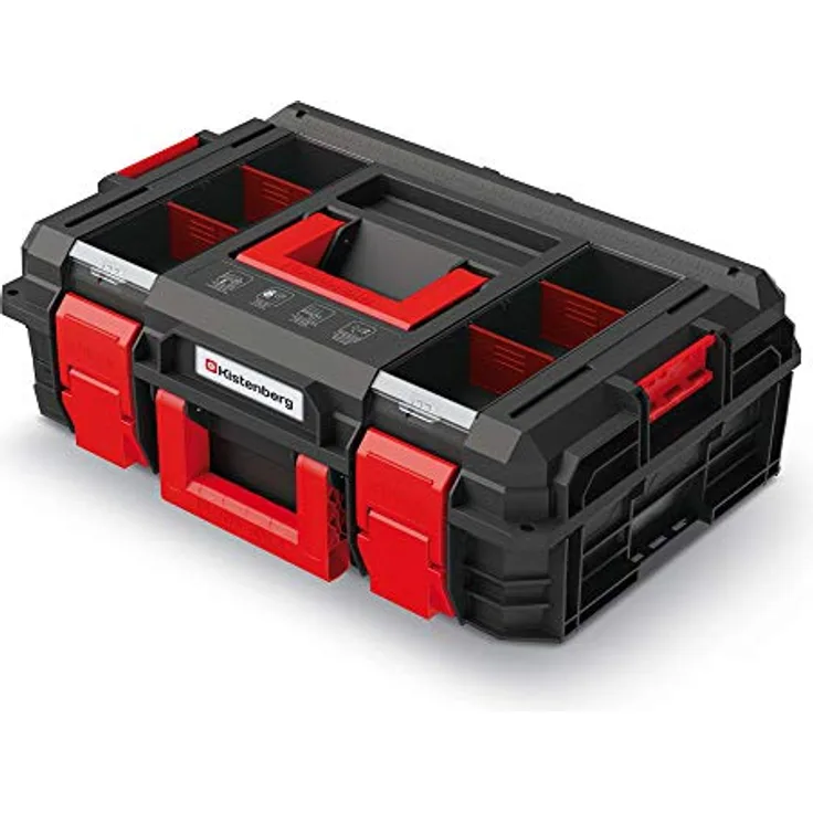 Prosperplast Werkzeugkoffer Kistenberg X BLOCK LOG 20 KXB604020F, robuster Werkzeugbehälter mit Staub- und Feuchtigkeitsbeständigkeit, integrierten Organizers und Tragfähigkeit bis 120 kg