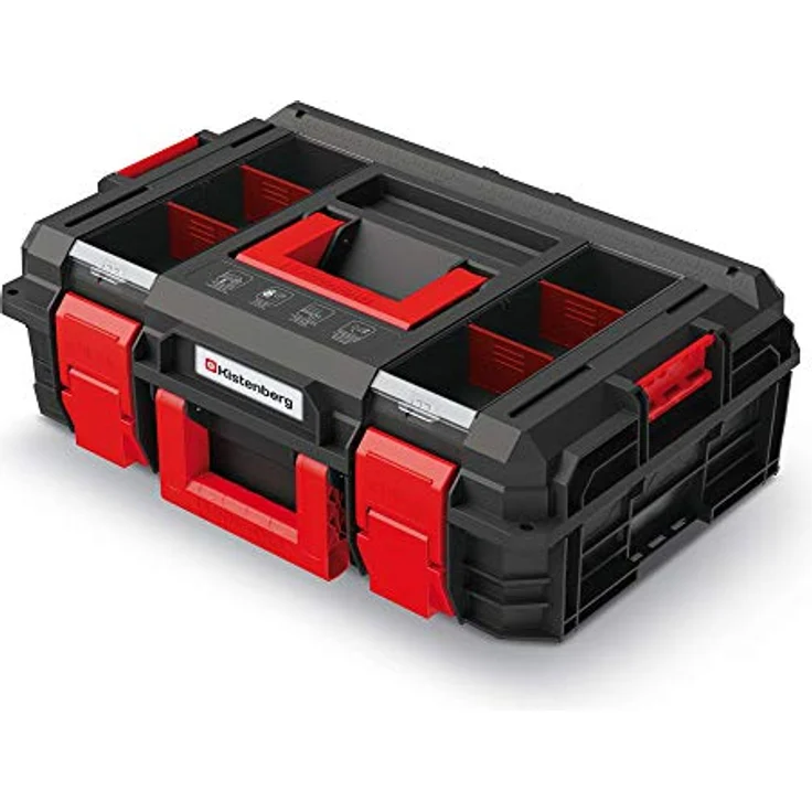Prosperplast Werkzeugkoffer Kistenberg X BLOCK LOG 20 KXB604020F, robuster Werkzeugbehälter mit Staub- und Feuchtigkeitsbeständigkeit, integrierten Organizers und Tragfähigkeit bis 120 kg – Bild 1