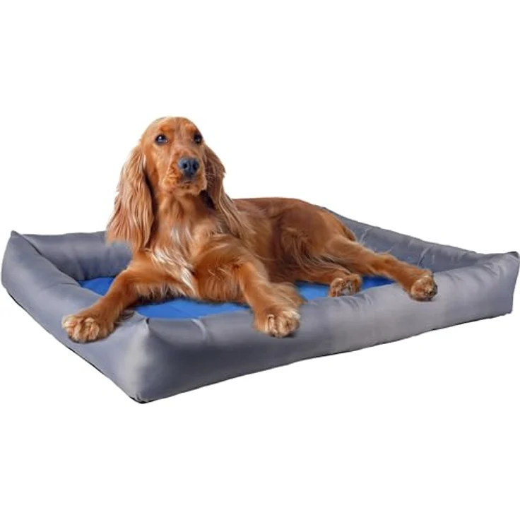 Flamingo Tierdecke Kühlkorb Fresk, rechteckig, Größe L (70 x 50 x 8,5 cm), blau/grau – Bild 3