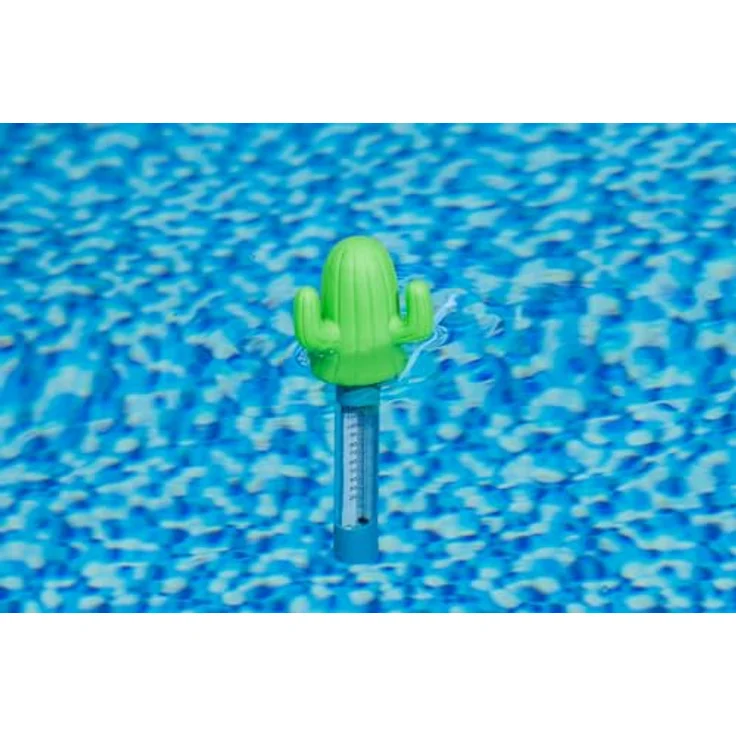 Bestway Poolzubehör-Set, schwimmendes Kaktus-Thermometer 25cm & Dosierschwimmer Ø 12,5cm, für Pooltemperatur & Chlordosierung, stylisch mit verstellbarer Dosieröffnung – Bild 5