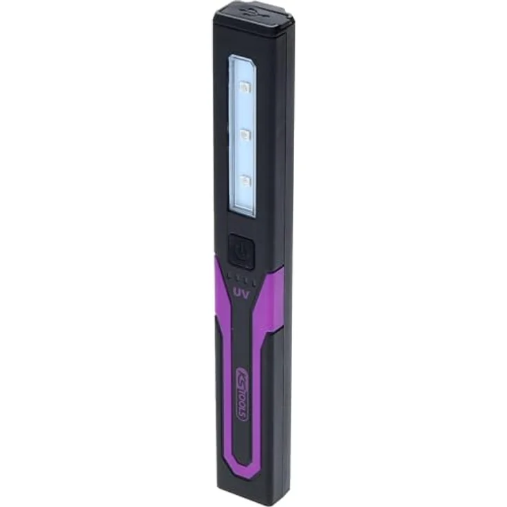 KS Tools 150.4641 eQi UltimateBEAM UV-Lecksuchleuchte 365 nm, Taschenlampe mit Lithium-Ionen-Hochleistungs-Akku, spritzwassergeschützt nach IP54, kompakte Bauform – Bild 2