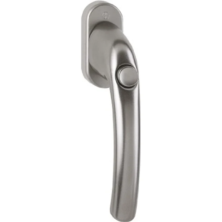 HOPPE Fenstergriff Tokyo mit Druckknopf, Vierkant 7 x 32 mm, Edelstahl-Effekt, 1757136 – Bild 2