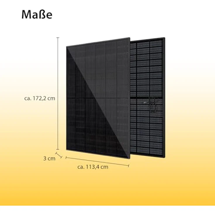 VALE Bifaziales Solarmodul Set, 2 x Full-Black Glas-Glas-Solarmodule, 900 Wp, Balkonkraftwerk für private Energieerzeugung – Bild 7