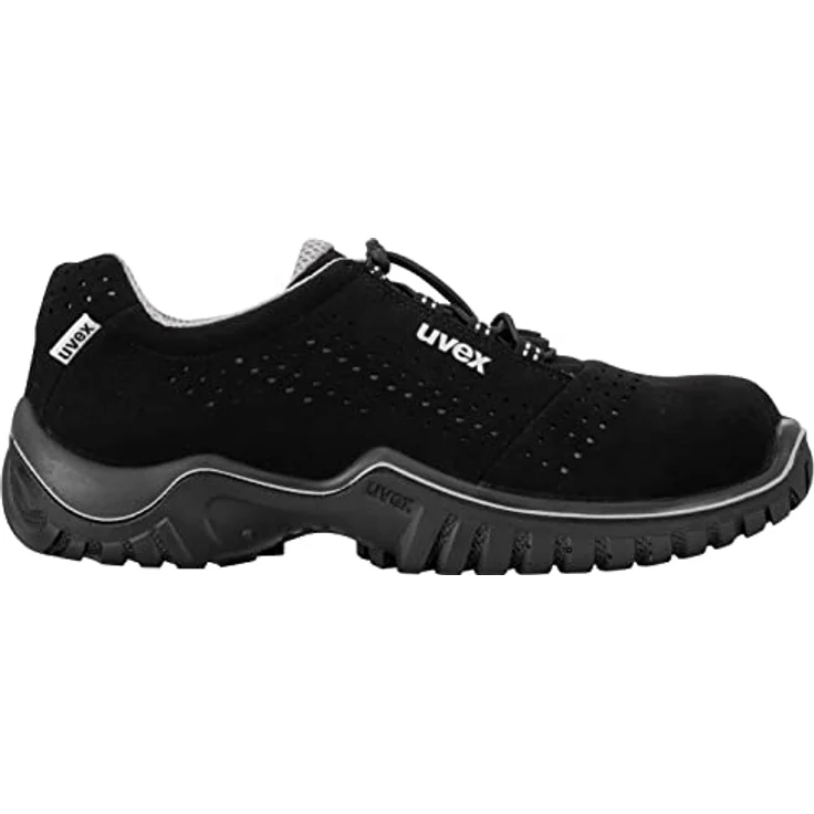 Uvex Motion Style Halbschuh S1 SRC ESD, Sicherheitsschuhe mit Stahlkappe, atmungsaktiv und rutschfest, Schwarz, Größe 48 – Bild 3