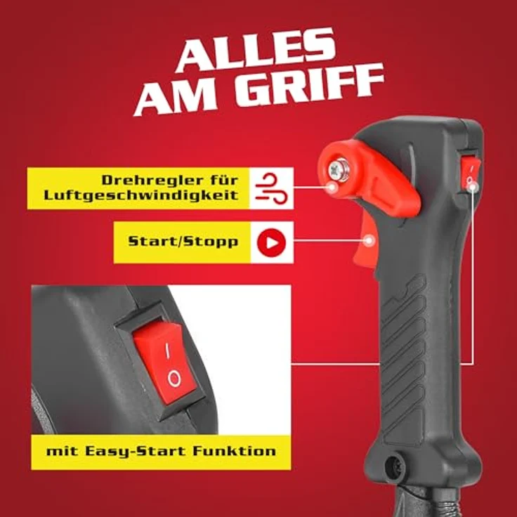 Hecht 943 Benzin-Rückenlaubbläser, 1,7 PS, 900 m³/h, 43 cm³, ergonomischer Tragegurt – Bild 5