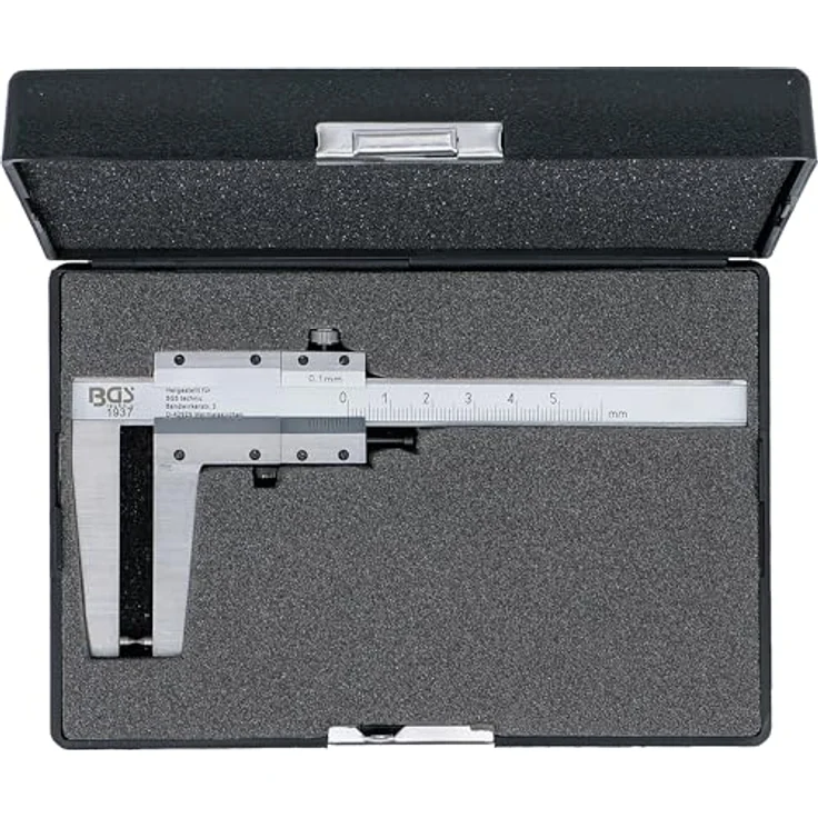 BGS TECHNIC Bremsscheiben-Messschieber, Edelstahl, Messbereich 60 mm, in Kunststoffkassette – Bild 5