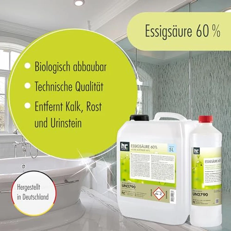 Höfer Chemie GmbH 1 x 10 Liter Essigsäure 60% in 10 L Kanistern – Bild 2