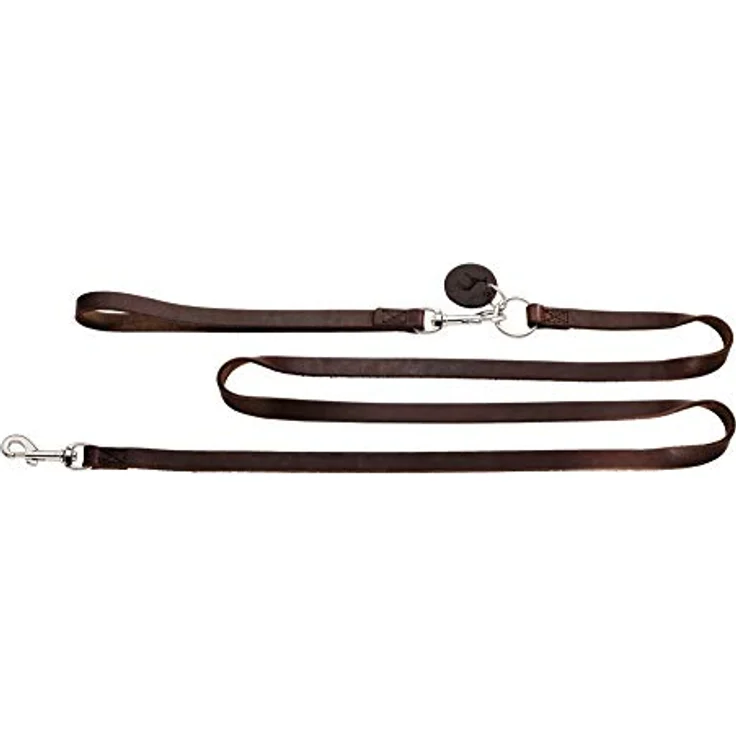 HUNTER SOLID EDUCATION Kombileine 6in 1 für Hunde, Führschlaufe, Umhängeleine, Koppel, Langleine, Führleine, Kurzführer, Leder, 1.8 x 310 cm, dunkelbraun – Bild 1