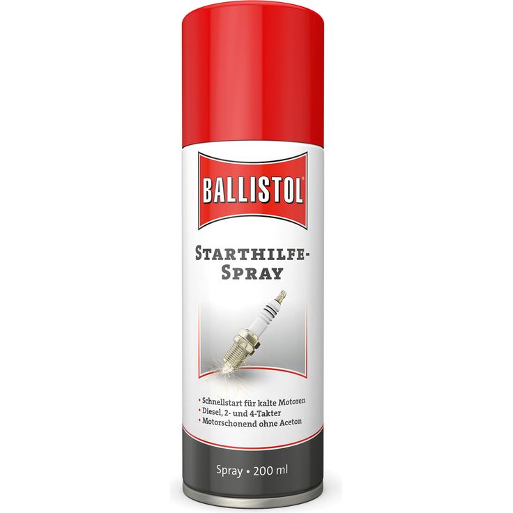 Ballistol Starthilfe-Spray 200 ml, motorschonend für Diesel- und Motorradmotoren, ideal für kalte und feuchte Bedingungen