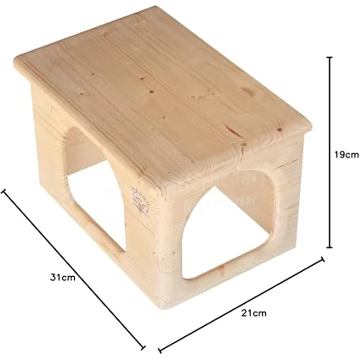 Resch Meerschweinchenhaus Nr23, Naturbelassenes Massivholz aus Fichte mit 2 großen Ein-/Ausgängen, 31x19x21 cm – Bild 5
