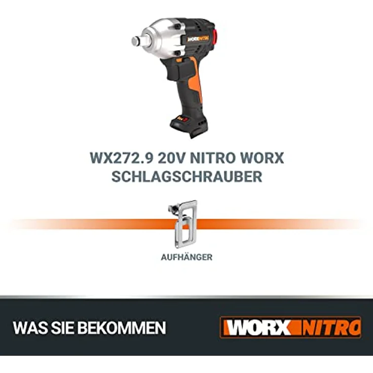 WORX WX272.9 NITRO Bürstenloser Akku Schlagschrauber 20V - 300Nm, Mit Variablem 3-Gang-Getriebe Und LED-Licht - Ideal Für Diverse Schraubarbeiten â€“ Ohne Akku Und Ladegerät – Bild 5