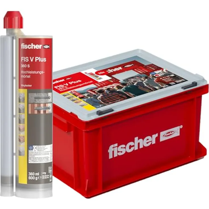fischer Deutschland Vertriebs GmbH Dübel-Set FIS V Plus 360 S HWK G, Hochleistungsmörtel mit 20 Kartuschen und 40 Statikmischern