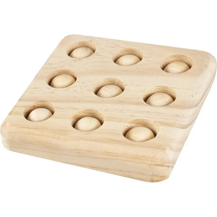 DUVO+ Sniffle'n Snack Puzzle Gus, Tier-Intelligenzspielzeug für Kaninchen und Nager, Holz, beige, 12,5 x 12,5 x 2,5 cm