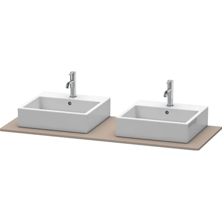 Duravit XSquare Konsole 063G, 1400 x 550 mm, 2 Ausschnitte, Basalt Matt Dekor – Bild 3