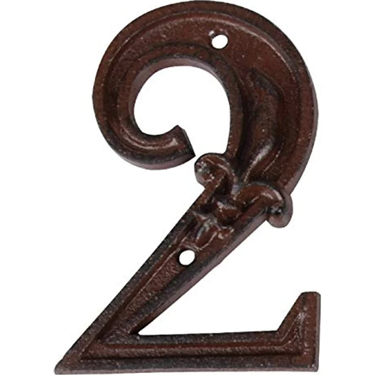 Hausnummer Zahl 2 Zwei Antik-Stil Gusseisen H12cm – Bild 2