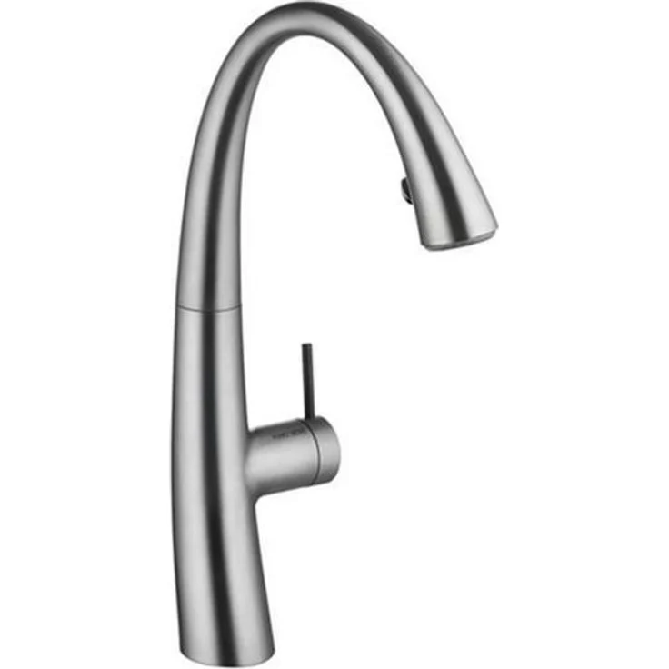 KWC Küchenarmatur Naber Zoe 2, herausziehbare Schlauchbrause, weiß matt, mit Easy Lock und TouchProtect