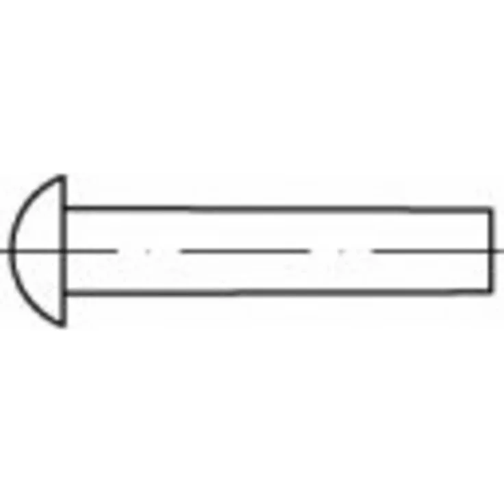 TOOLCRAFT TO-5448516 Halbrundniete 4 mm, 500 Stück, galvanisch verzinkt